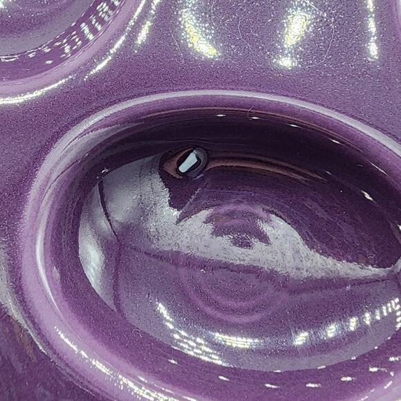 Deep Purple Fiesta Ware Deviled Hard Boiled Egg Round Ceramic Dish Platter Tray - Picture 5 of 10